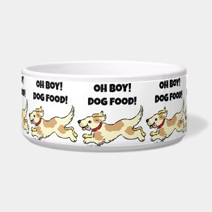 Écuelle Oh Boy Chien Nourriture Affamé Chiot Illustration
