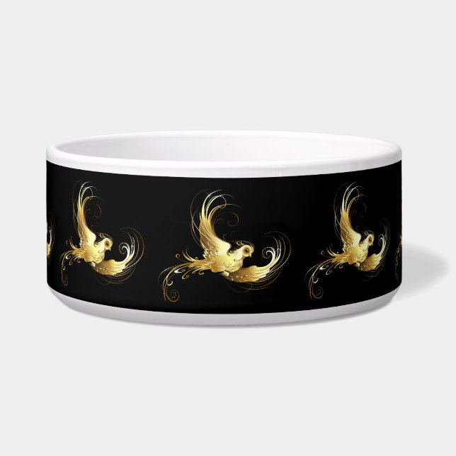 Écuelle Oiseau d'or sur Arrière - plan noir (Devant)