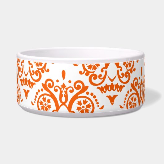 Écuelle Orange et blanc Elegant Damask (Gauche)