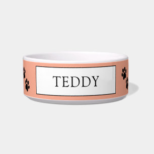 Écuelle Orange "Teddy" Empreinte de patte Pet Bowl