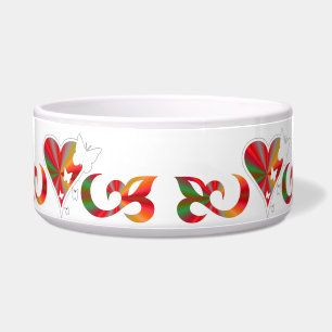 Écuelle Ornements Coeur arc-en-ciel avec papillon et Lily