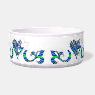 Écuelle Ornements Coeur arc-en-ciel avec papillon et Lily