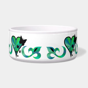 Écuelle Ornements Coeur arc-en-ciel avec papillon et Lily