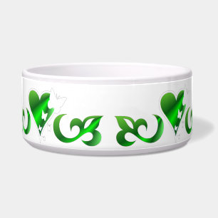 Écuelle Ornements Coeur arc-en-ciel avec papillon et Lily