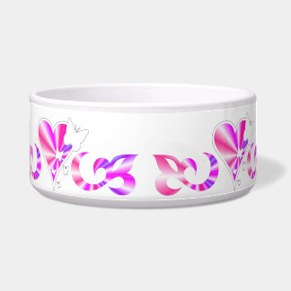 Écuelle Ornements Coeur arc-en-ciel avec papillon et Lily