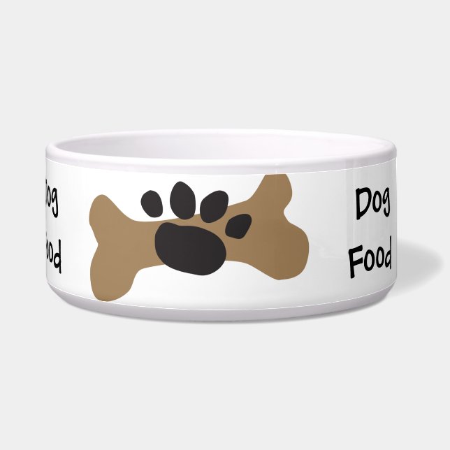 Écuelle Os et empreinte de patte de chien (Droite)