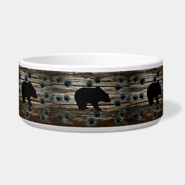 Écuelle Ours Noir Ours Noir Pâtes Bois Rustique (Devant)