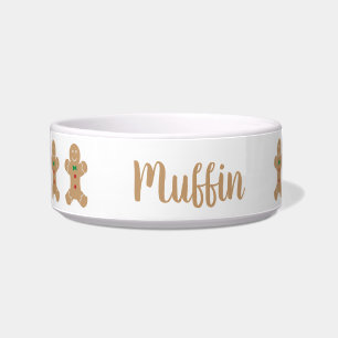 Écuelle Pain d'épices homme de nom Water Food Dog Bowl