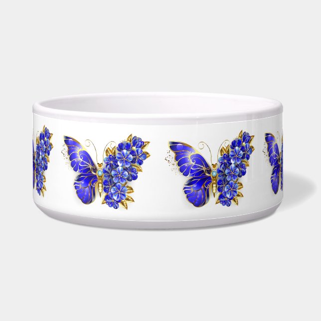 Écuelle Papillon saphir à fleurs (Devant)