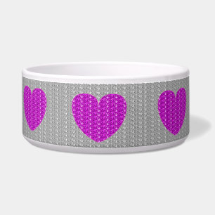Écuelle Parties scintillant de coeur rose en argent du bol