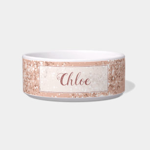 Écuelle Parties scintillant en or rose rose de luxe Monogr
