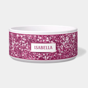 Écuelle Parties scintillant rose Faux Regarder avec nom pe