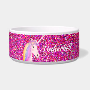 Écuelle Parties scintillant rose moderne Unicorn Chien per