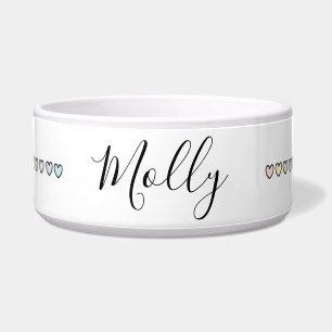 Écuelle Pastel Hearts Personnalisé Chien Food Bowl - HAMbW