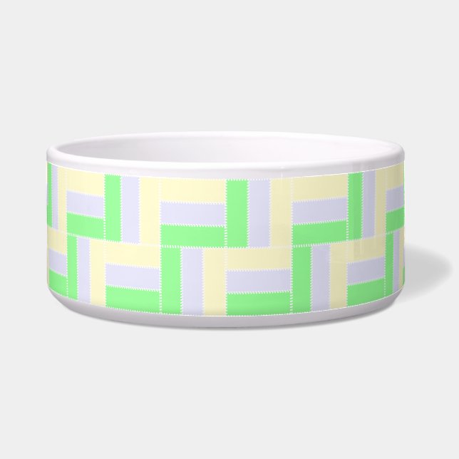 Écuelle Pastel Rectangles Lignes en pointillé blanc Motif (Devant)