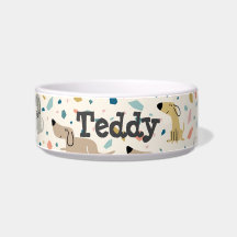 Pastel Terrazzo Funny Mignonne Chien Motif