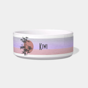 Écuelle Pastel Tropical Monogramme Nom Animal Bowl