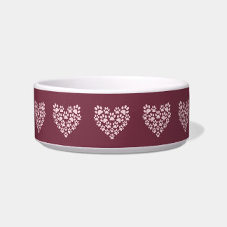 Écuelle Pawprint Hearts céramique Pet Bowl