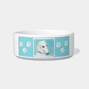 Écuelle Peinture de Borzoi (Blanc) - Joli Chien d'origine