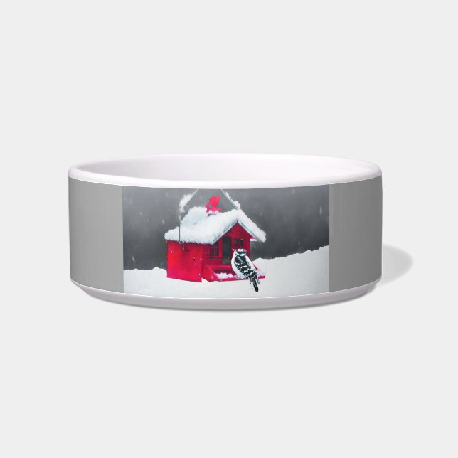 Écuelle Peinture Downy Woodpecker - Art original pour oise (Droite)