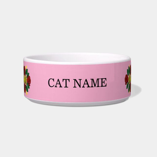 Écuelle Péniche Bateau de Canal Roses Chat (Devant)