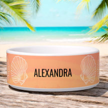 Personnalisé Nom de l'animal Orange Beach Sea Shop