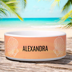 Écuelle Personnalisé Nom de l'animal Orange Beach Sea Shop