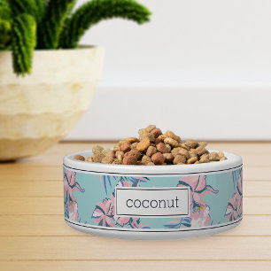 Écuelle Personnalisé rose Tropical Motif Floral Pet
