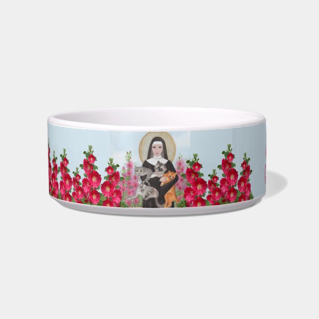 Écuelle Personnaliser Saint Gertrude Patron des Chats Sain (Gauche)