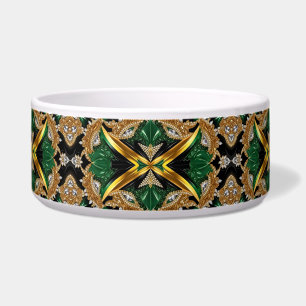 Écuelle Pet Bowl avec des couleurs jamaïcaines Résumé Desi