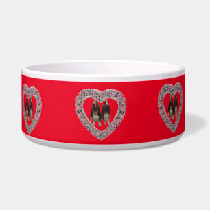 Écuelle Pet Bowl Basset Hounds rose Dans Le Diamant Du Coe
