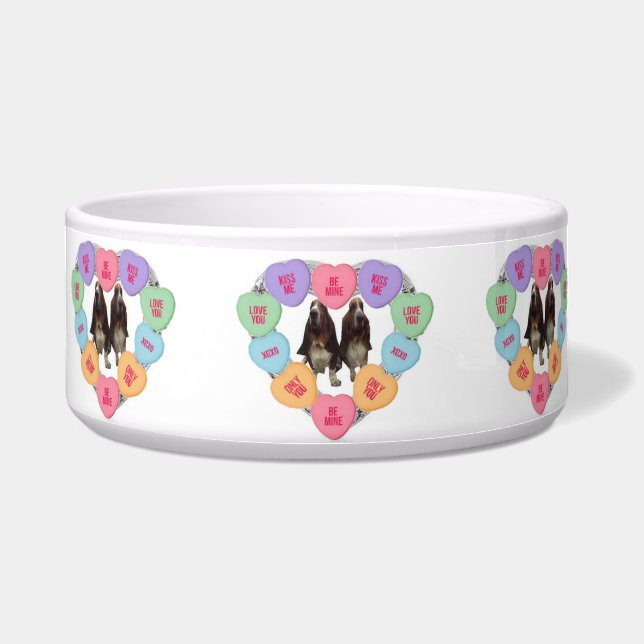 Écuelle Pet Bowl Candy Coeurs d'amour avec des actifs (Devant)