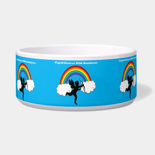 Écuelle Pet Bowl Danse Cupide Avec Rainbows (Devant)