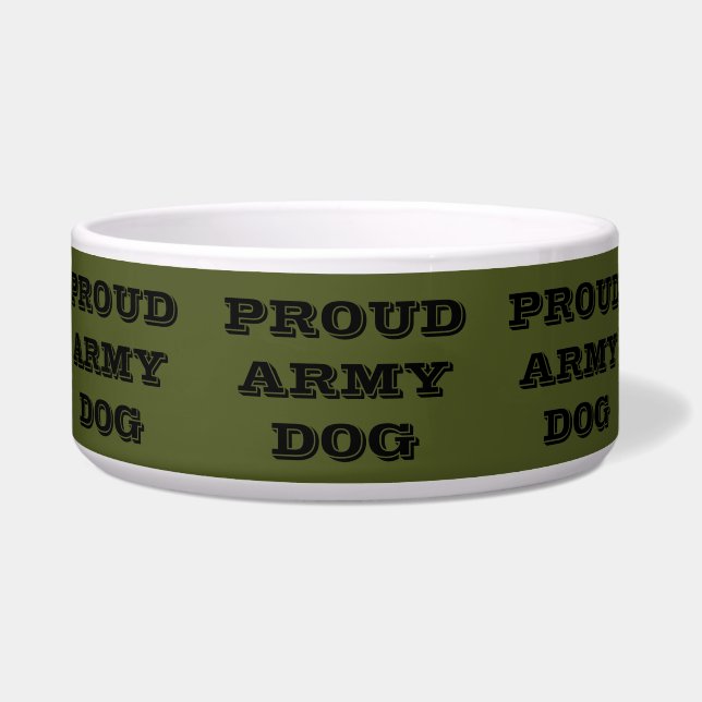 Écuelle Pet Bowl Fier chien de l'armée (Devant)
