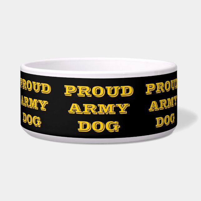 Écuelle Pet Bowl Fier chien de l'armée (Devant)