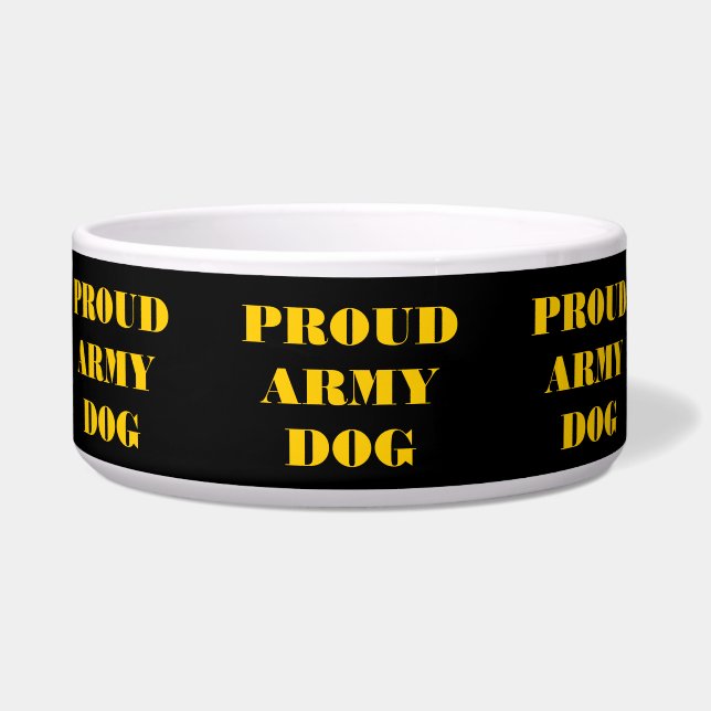 Écuelle Pet Bowl Fier chien de l'armée (Devant)