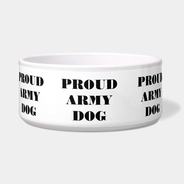 Écuelle Pet Bowl Fier chien de l'armée (Devant)