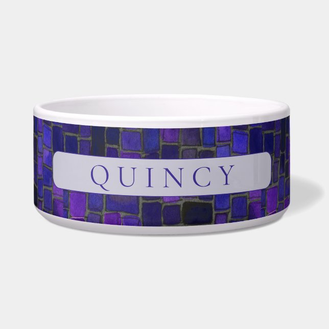 Écuelle PET LOVE Céramique Pet Bowl / Violet Mosaic (Devant)