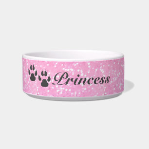 Écuelle Petit chien customisé par parties scintillantes