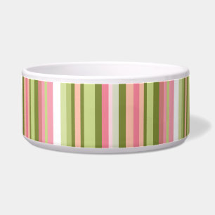 Écuelle Pink and Green Stripe Pet Bowl dans les tons print