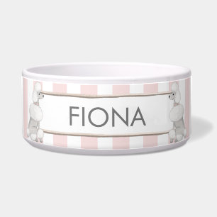 Écuelle Pink and White Stripes Personnalisé Pet Bowl