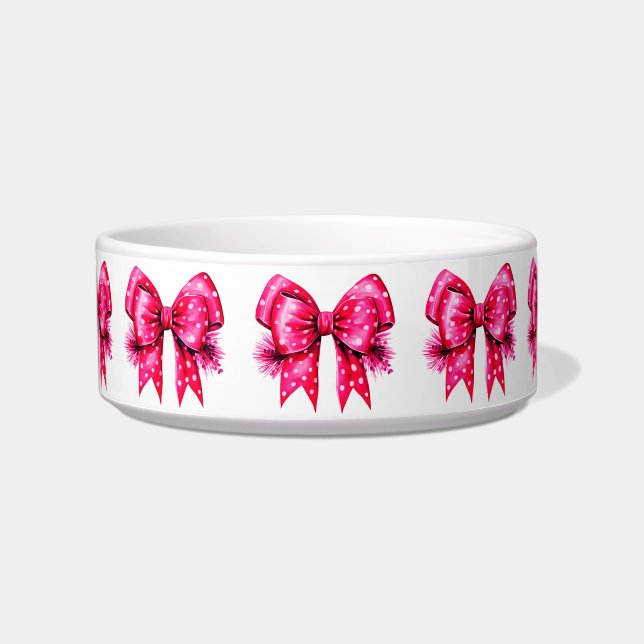 Écuelle Pink Bows Ceramic Pet Bowl (Devant)