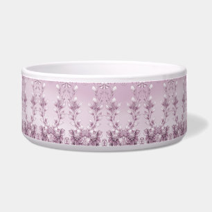 Écuelle Pink Floral Folial Céramique Pet Bowl