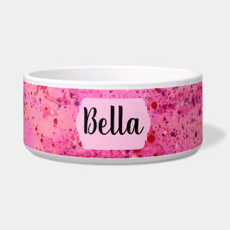 Écuelle Pink Purple Abstract Personalized Ceramic Pet Bowl