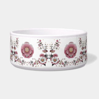 Écuelle Pink White Floral Céramique Pet Bowl