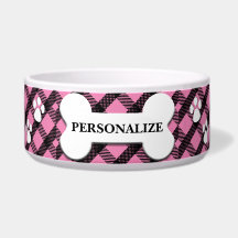 Plaid Joli rose - Pet Bowl