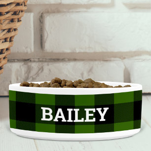 Écuelle Plaid Vichy Buffle Vert et Noir Personnalisé