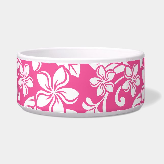 Écuelle PLUMÉRIA D'ÎLE (ROSE PASTÈQUE) Bol pour animal de  (Droite)