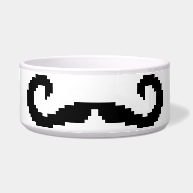 Écuelle Poignée de 8 bits Pixel Moustache (Devant)