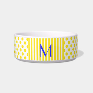 Écuelle Pois jaunes et rayures Monogramme pochette pour an